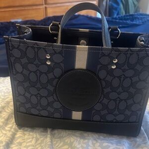 Coach Blue and Black Signature Tote